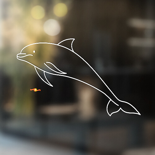 Springende Dolfijn Omlijning Universele Vinyl Decal Sticker