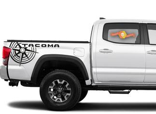 Toyota Tacoma TRD kompas zijbed grafische sticker sticker