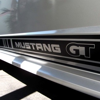 Set van 2: Rocker strepen sticker met Mustang GT letters 1999-2020 modellen