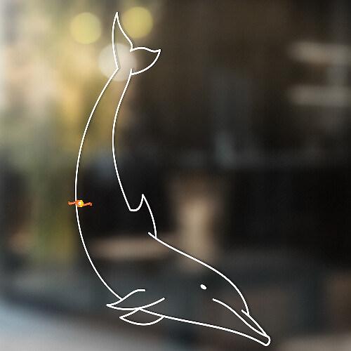 Diving Dolphin Outline Universele Vinyl Decal Sticker