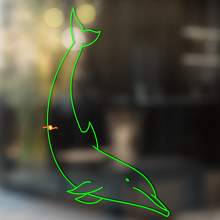 Diving Dolphin Outline Universele Vinyl Decal Sticker_3