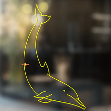 Diving Dolphin Outline Universele Vinyl Decal Sticker_4