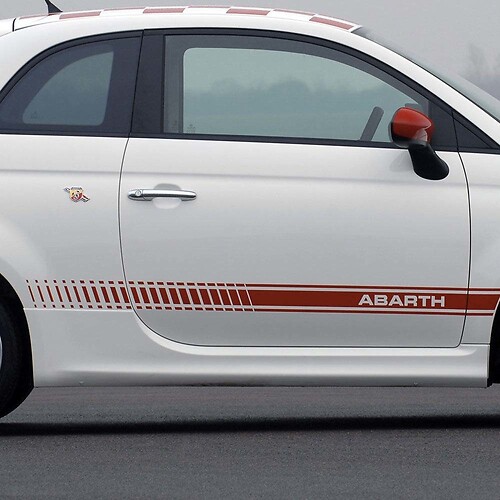 Abarth Lettering Accent Strepen Zij Vinyl Decal Sticker voor Fiat 500