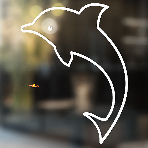 Jumping Dolphin Outline Stijl Universele Vinyl Decal Sticker