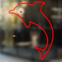 Jumping Dolphin Outline Stijl Universele Vinyl Decal Sticker_2