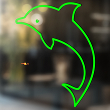 Jumping Dolphin Outline Stijl Universele Vinyl Decal Sticker_3