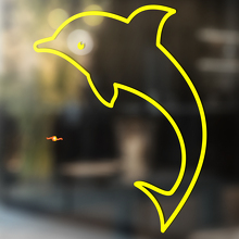 Jumping Dolphin Outline Stijl Universele Vinyl Decal Sticker_4
