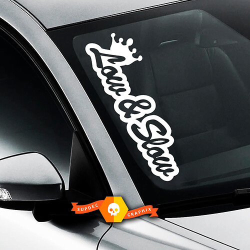 GROTE Low and Slow sticker Grappige JDM voorruit honda verlaagde vrachtwagen raam sticker