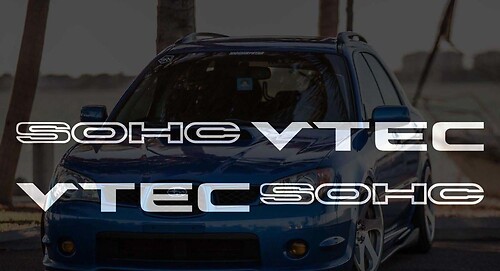 2x Vtec SOHC sticker sticker - D16 B16 B18 B20 Civic JDM Honda Vtec Si Type R