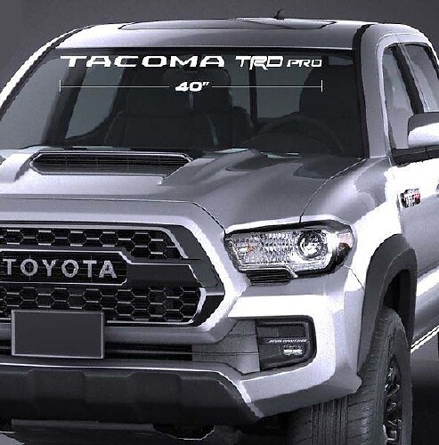 Tacoma TRD Pro Voorruitbanner Vinyl Decal voor Toyota Tacoma