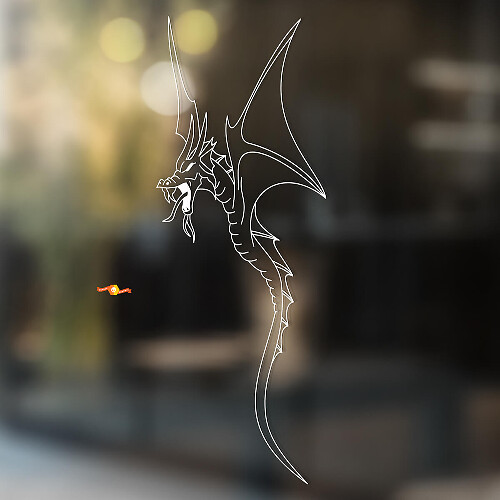 Flying Dragon Silhouet Omtrek Universele Vinyl Decal Sticker