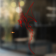Flying Dragon Silhouet Omtrek Universele Vinyl Decal Sticker_2