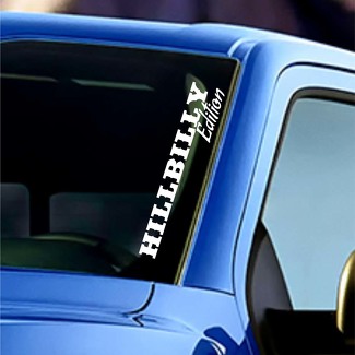 Hillbilly Edition Windscherm Banner Vinyl Decal Sticker Sticker Sticker voor Ford F150 Jeep