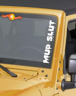 Modder slet grappige voorruit Sticker Banner Vinyl Decal Off Road Truck voor Jeep 4 x 4