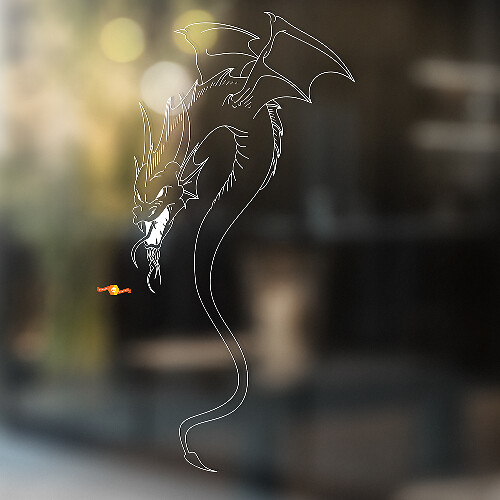 Draak Omtrek Silhouet Universele Vinyl Decal Sticker