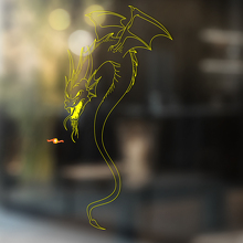 Draak Omtrek Silhouet Universele Vinyl Decal Sticker_3