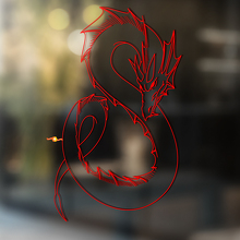 Krullende Draak Omtrekstijl Universele Vinyl Decal Sticker_3