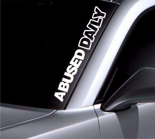 Beschadigde Dagelijkse Voorruit Zij Vinyl Sticker