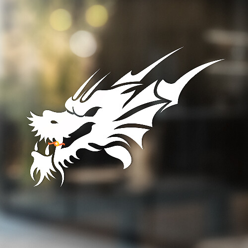 Dragon Head Tribal Style Universele Vinyl Decal Sticker