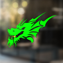 Dragon Head Tribal Style Universele Vinyl Decal Sticker_2