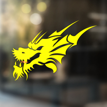 Dragon Head Tribal Style Universele Vinyl Decal Sticker_4