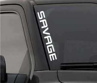 SAVAGE Voorruit Sticker Vinyl Raamstickers Opgeheven Vrachtwagen Kolen Roller Voor F150