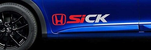 SiCK Logo Zijdeur Vinyl Decal Sticker voor Honda Civic