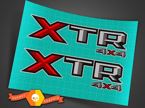 Set van 2X 2018 Ford F-150, F-250 XTR 4X4 vinyl sticker sticker pick-up truck nachtkastje