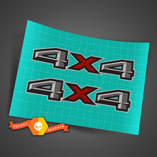 Set van 2: 2018 Ford F-150 4X4 off-road vinyl sticker pick-up truck zijbed 2