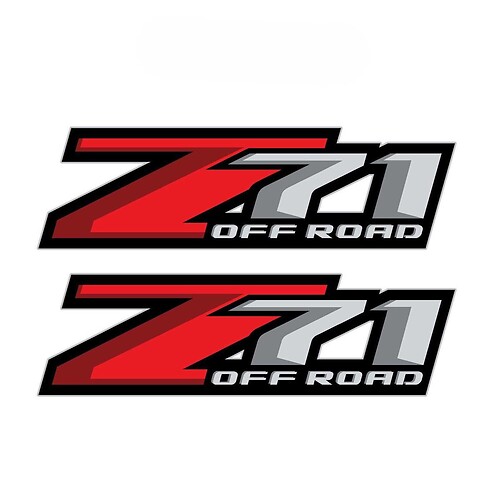 Set van 2: Z71 Off Road sticker sticker 2017 Chevrolet Silverado GMC Sierra pick-up truck
