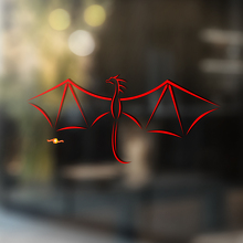 Flying Dragon Omtrek Minimalistische Stijl Universele Vinyl Sticker Decal_2