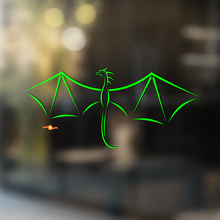 Flying Dragon Omtrek Minimalistische Stijl Universele Vinyl Sticker Decal_4