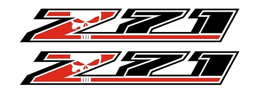 2 Chevy Silverado Z71 4x4 GMC GM Sierra Decals Stickers F 1500 2500 Punisher Skull 2 ​​kleuren

