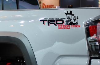Paar TRD Red Dead Redemption Edition stickers aan de zijkant van het bed stickers 2 kleuren Toyota Tacoma Tundra FJ