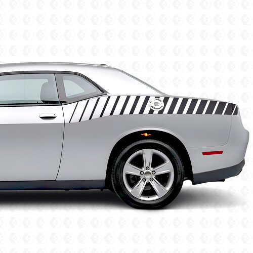 Stroboscoopstijl Strepen Bedside Vinyl Decal Sticker voor Dodge Challenger