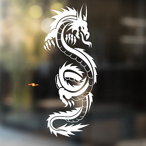 Kronkelende Vuurdraken Universele Vinyl Decal Sticker_1