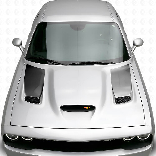 Blackout Strip Motorkapventilatierooster Inzet Vinyl Decal Kit voor Dodge Challenger 2015+