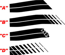 Dubbele Race Stijl Strepen Zij Vinyl Decal Kit voor Dodge Challenger 1970-1974_3