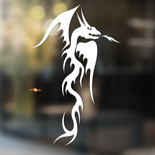Vuurspuwende Draak Universele Vinyl Decal Sticker_1