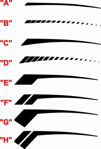 Tapered Strobe Accent Stripe Pair Achterspatbord Vinylsticker voor Chevrolet Camaro 2016-2024