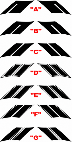 Mirrored Twin Hash Stripe Pair Spatbord Vinylsticker voor Chevrolet Camaro 2016-2024