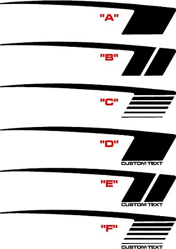 2010 - 2015 Chevrolet Camaro COPO-stijl hockeystreepset
