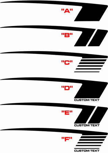 COPO Style Hockey Stripe Pair Zijkant Vinylsticker voor Chevrolet Camaro 2010-2015