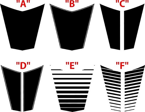 ZL1 Center Accent Stripe Options — Vinylsticker (motorkap) voor Chevrolet Camaro 2017-2024