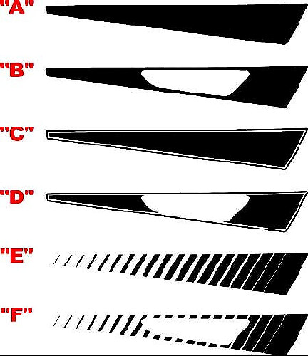 Chevrolet Camaro Hood Spear-strepen vanaf 2016
