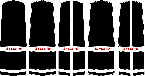 Chevrolet Camaro LS/LT/SS combistrepen op middenkap en kofferbak vanaf 2010
