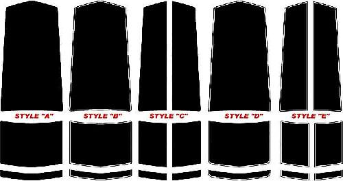 Breed middenstrepen vinyl stickers kit voor motorkap en kofferbak voor Chevrolet Camaro 2010+