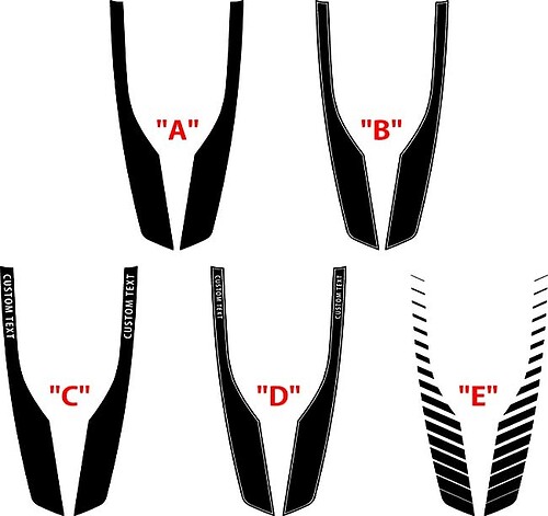 ZL1 Spear Accent Stripe Options Custom Text — Vinylsticker (motorkap) voor Chevrolet Camaro 2017-2024