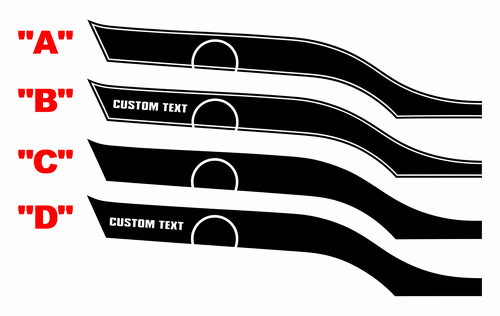 Modern Y Style Custom Text Stripe Pair Zijkant Vinylsticker voor Chevrolet Camaro 2010-2015