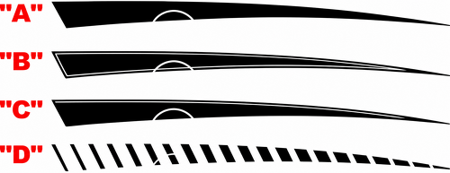 Stinger Fuel Door Contour Stripe Pair Achterspatbord Vinylsticker voor Chevrolet Camaro 2010-2015